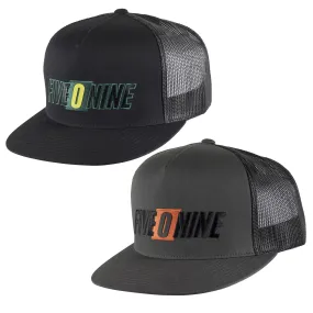 509  Five O Nine Flat Billed Trucker Hat Mesh Breathable Casual Classic Snapback One Size