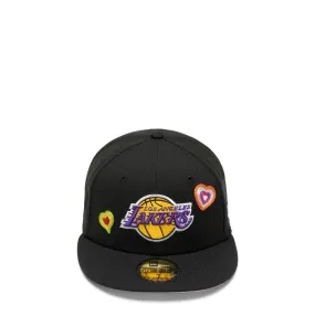 59FIFTY LOS ANGELES LAKERS CHAIN STITCH HEART FITTED CAP