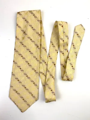 90s Deadstock Silk Necktie, Men's Vintage Gold Diagonal Stripe Pattern Tie, NOS