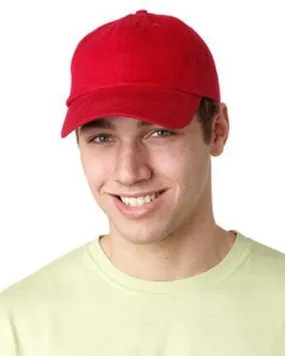 Adams ACEB101 Brushed Cotton Six-Panel Twill Cap - Red