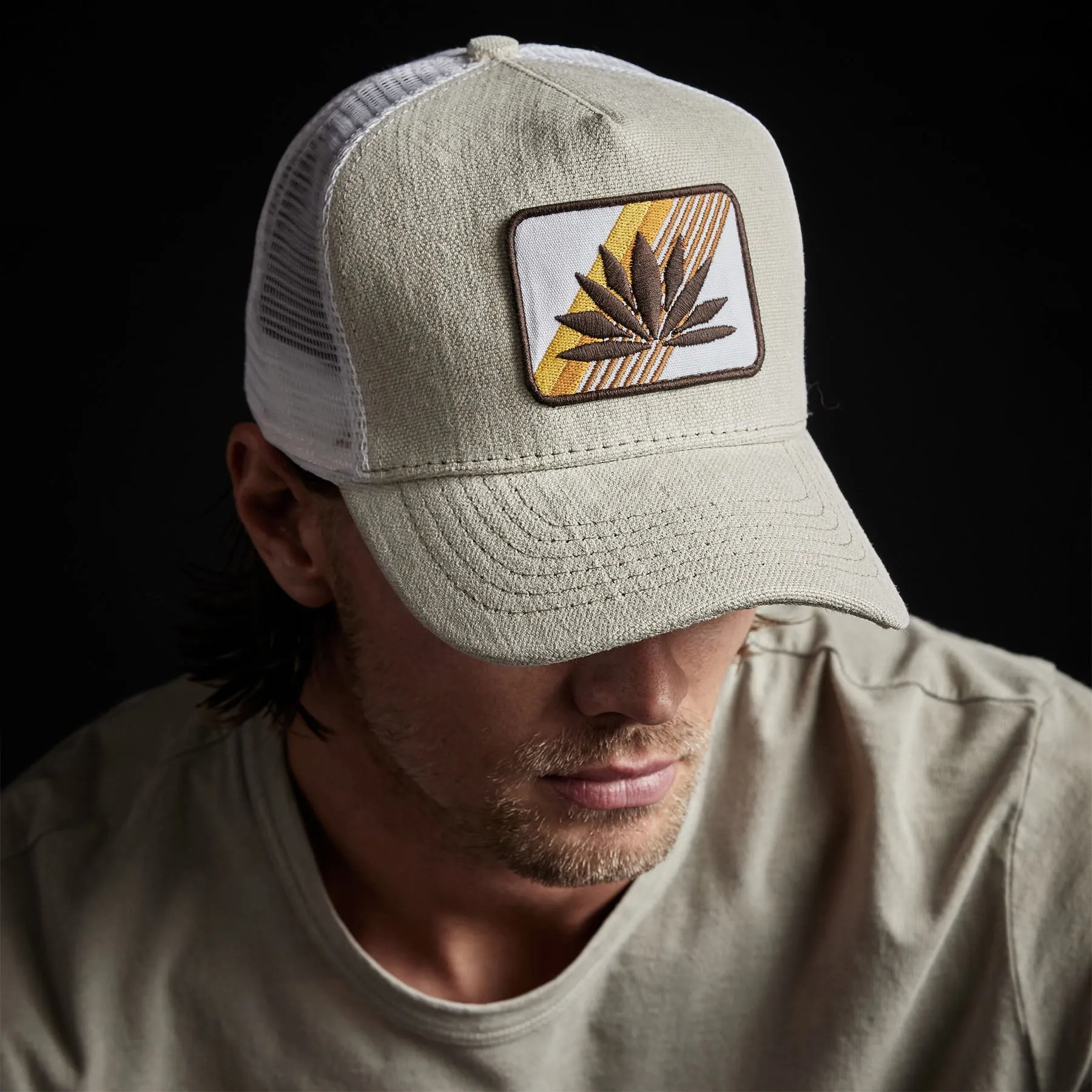 Agave Patch Linen Trucker Hat - Natural