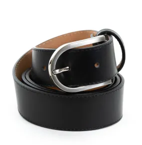 Black Real Italian Leather Wide Belt Pack of Two