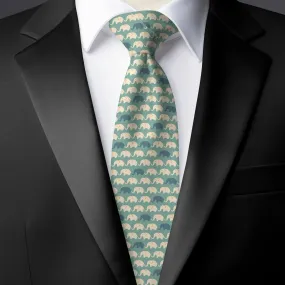 Chokore Green Silk Tie - Wildlife range