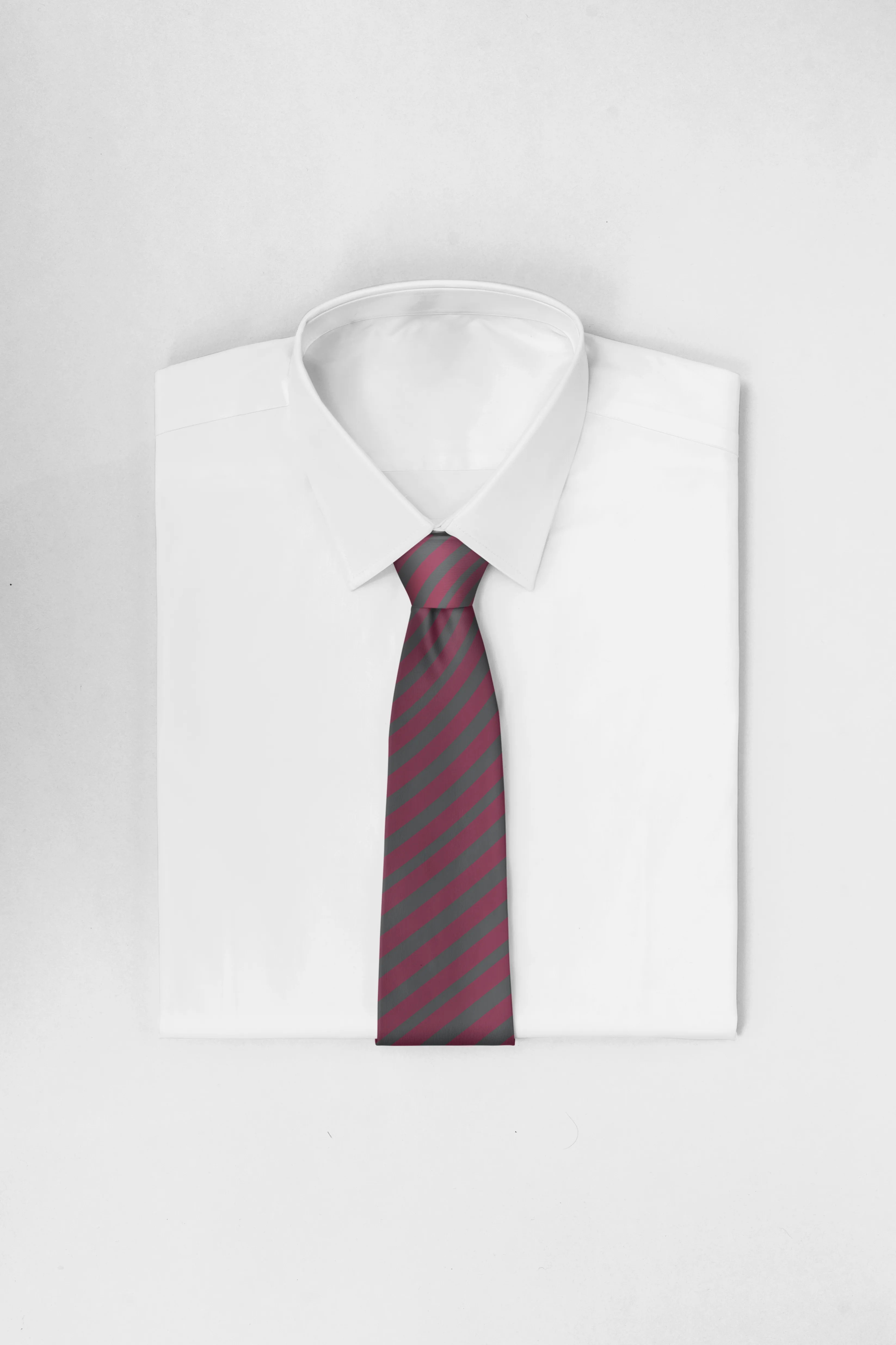 Chokore Mauve & Gray Stripes Silk Necktie - Plaids Range