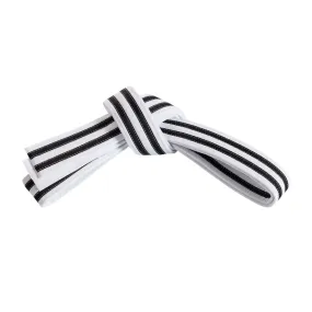 Double Wrap Double Striped White Belt