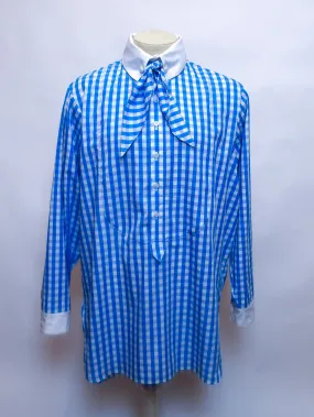 DRESS SHIRT IN BLUE CHECK WITH WHITE CONTRAST - MADE TO ORDER