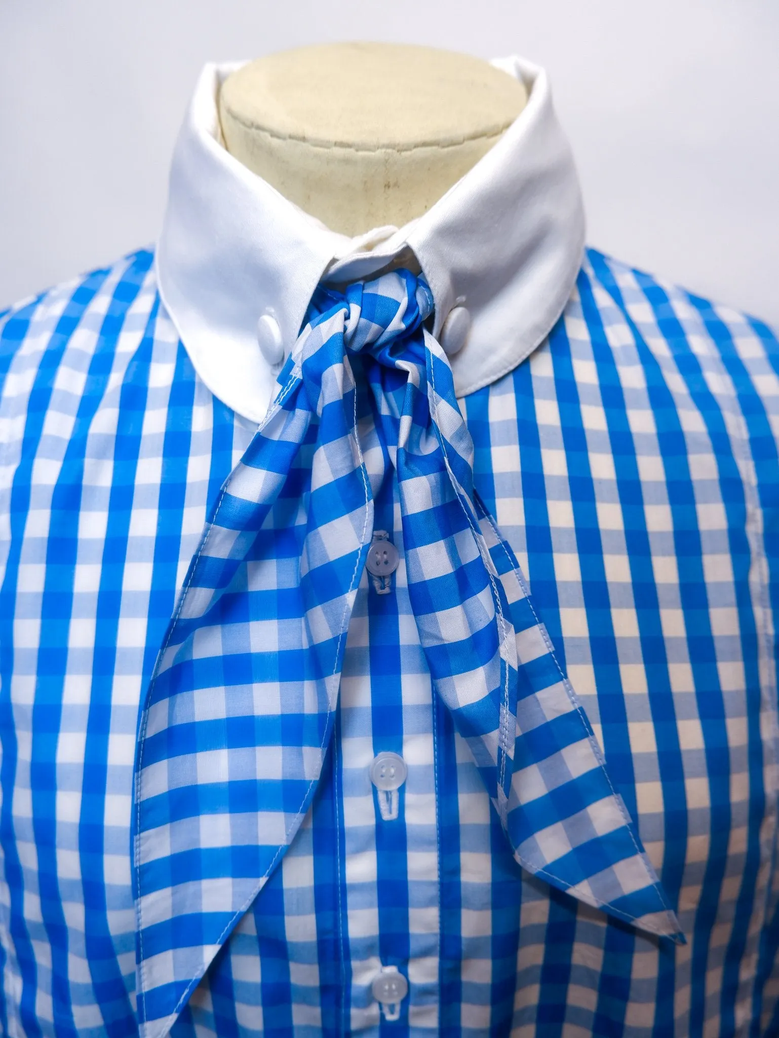 DRESS SHIRT IN BLUE CHECK WITH WHITE CONTRAST - MADE TO ORDER