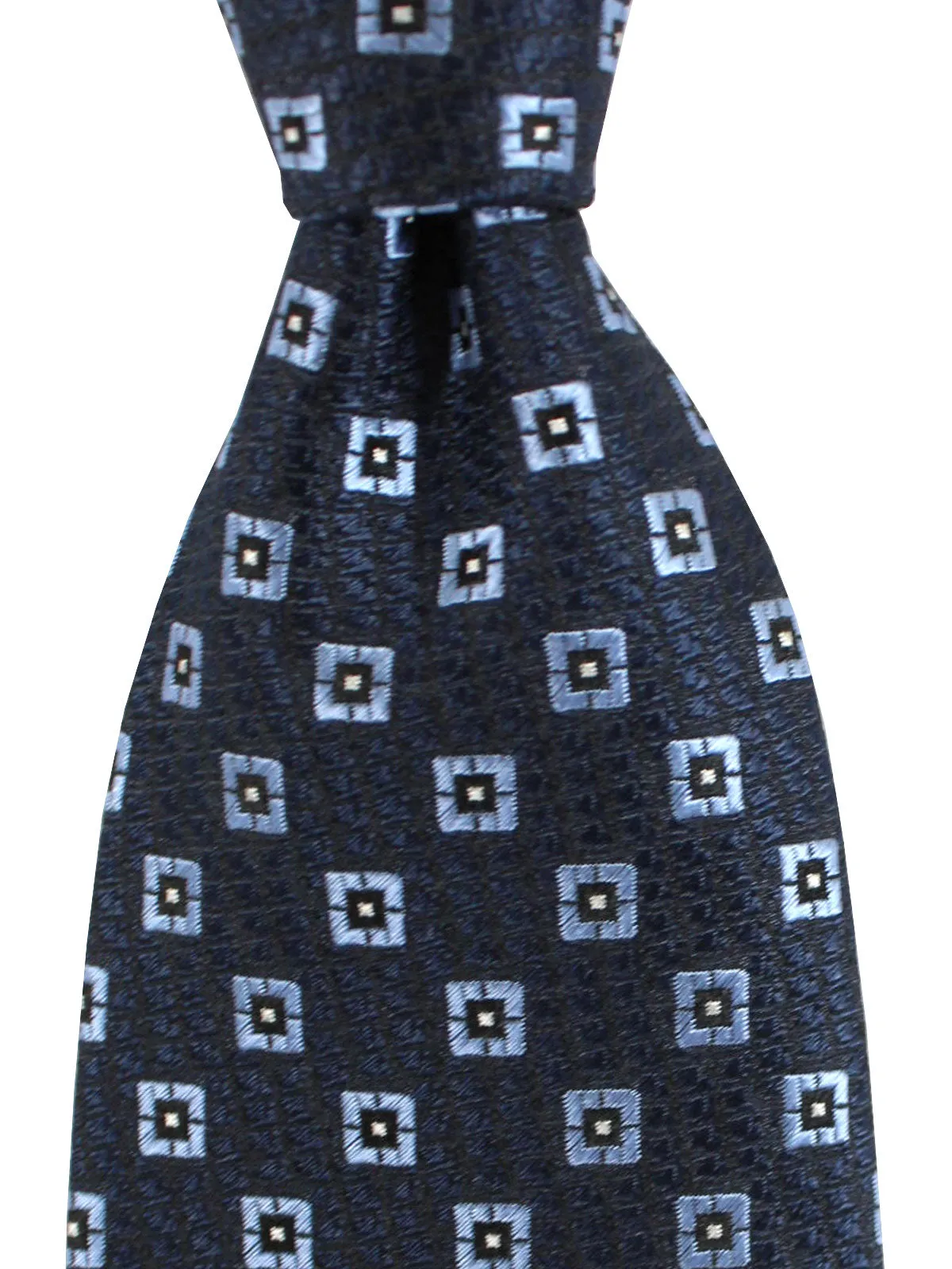 Ermenegildo Zegna Silk Tie Navy Blue Geometric SALE