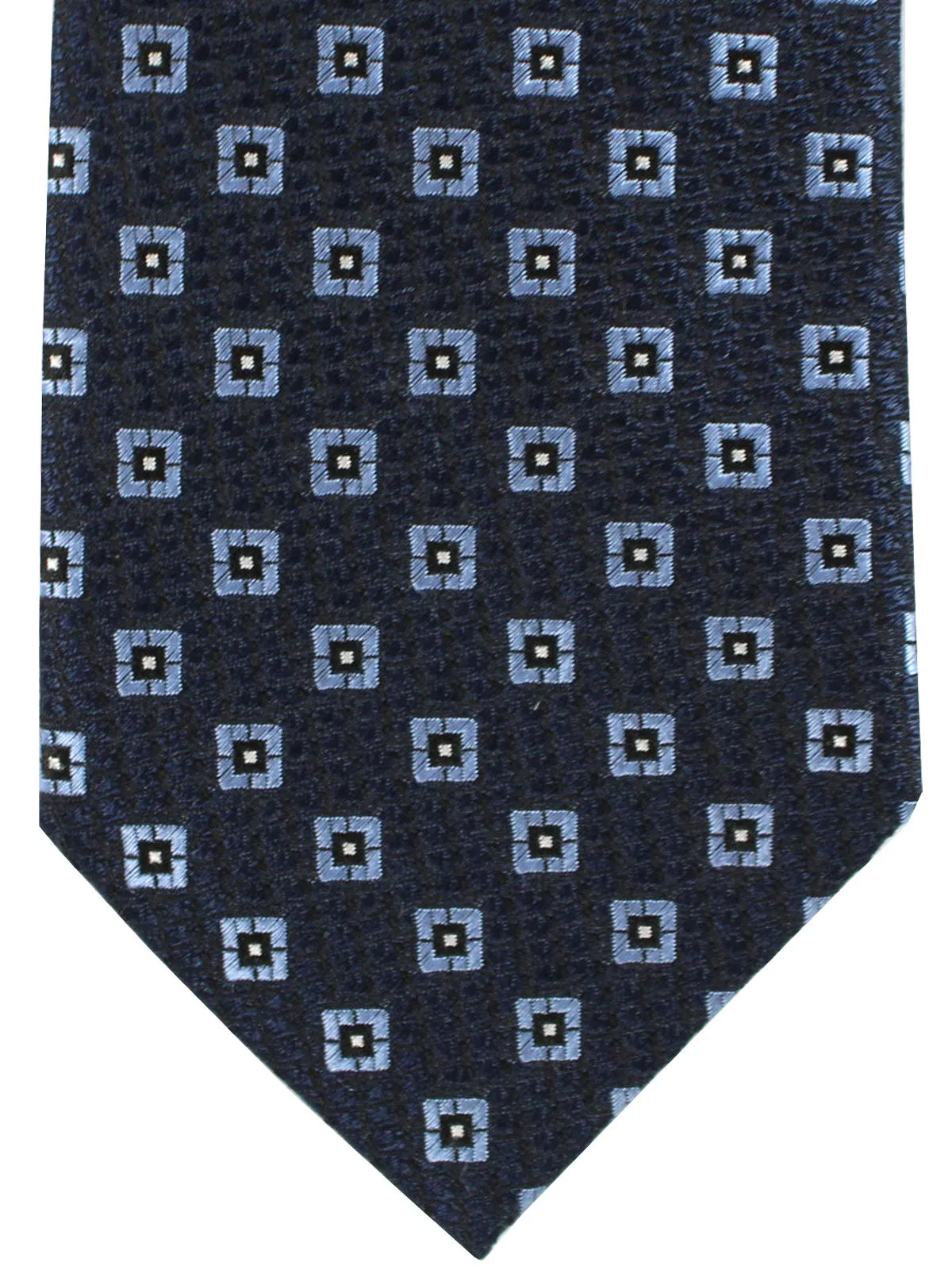 Ermenegildo Zegna Silk Tie Navy Blue Geometric SALE