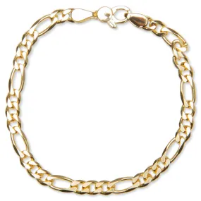 Figaro Bracelet Thick Gold - 925 Sterling Silver/9K Gold