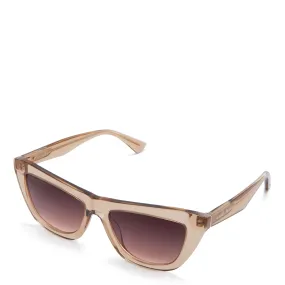 La Villette Roselin transparent beige cat eye sunglasses with brown lenses gradient