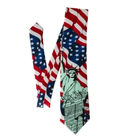 Lady Liberty We the People Waving Flag Neck Tie